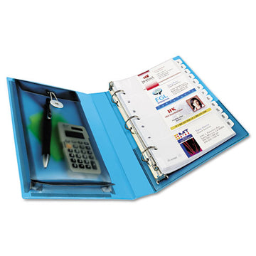 Avery® Mini Size Protect And Store View Binder With Round Rings, 3 Rings, 1" Capacity, 8.5 X 5.5, Blue freeshipping - TVN Wholesale